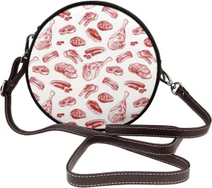 Round Crossbody Shoulder Bag Circle Purse Handbags for Women Small Fashion Clutch Evening Wallet