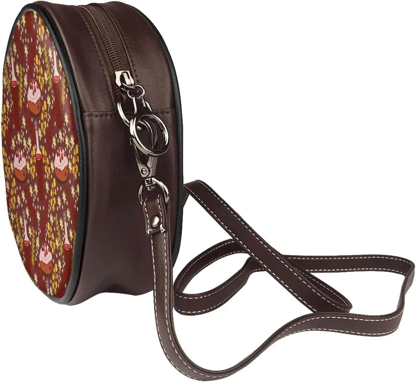 Round Crossbody Shoulder Bag Circle Purse Handbags for Women Small Fashion Clutch Evening Wallet