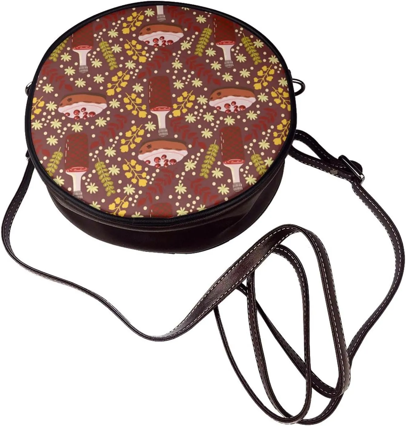 Round Crossbody Shoulder Bag Circle Purse Handbags for Women Small Fashion Clutch Evening Wallet