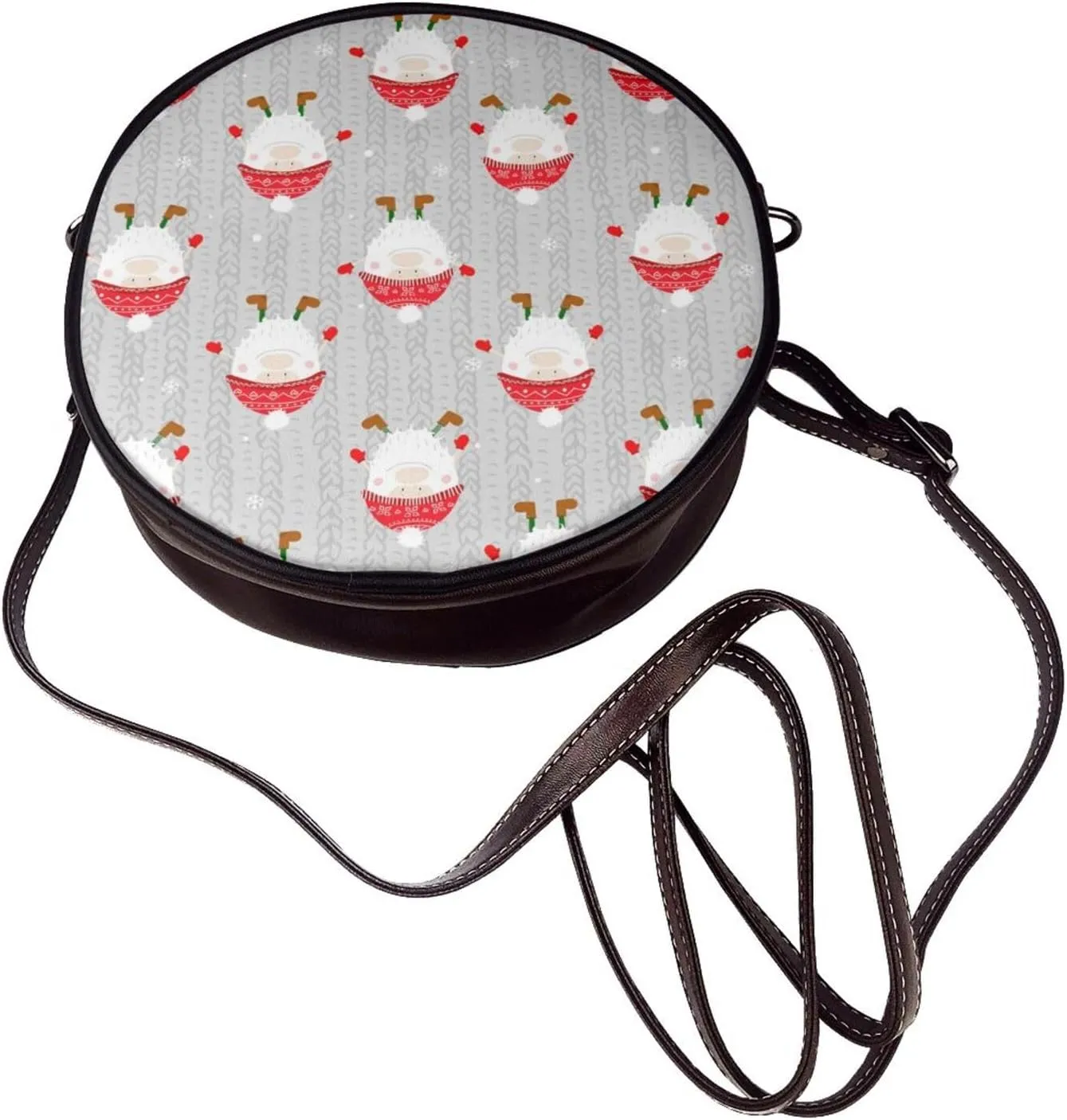 Round Crossbody Shoulder Bag Circle Purse Handbags for Women Small Fashion Clutch Evening Wallet