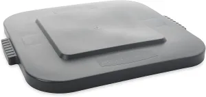 Rubbermaid Commercial Products BRUTE Square Bin Storage Container Lid, 28-Gallon, Gray (FG352700GRAY)
