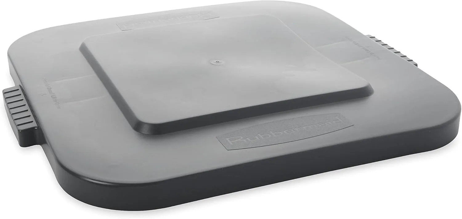 Rubbermaid Commercial Products BRUTE Square Bin Storage Container Lid, 28-Gallon, Gray (FG352700GRAY)