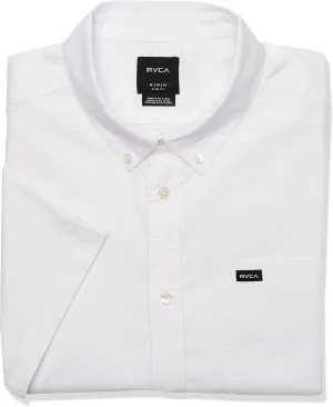 RVCA Men's Short Sleeve Button Down Oxford Shirt