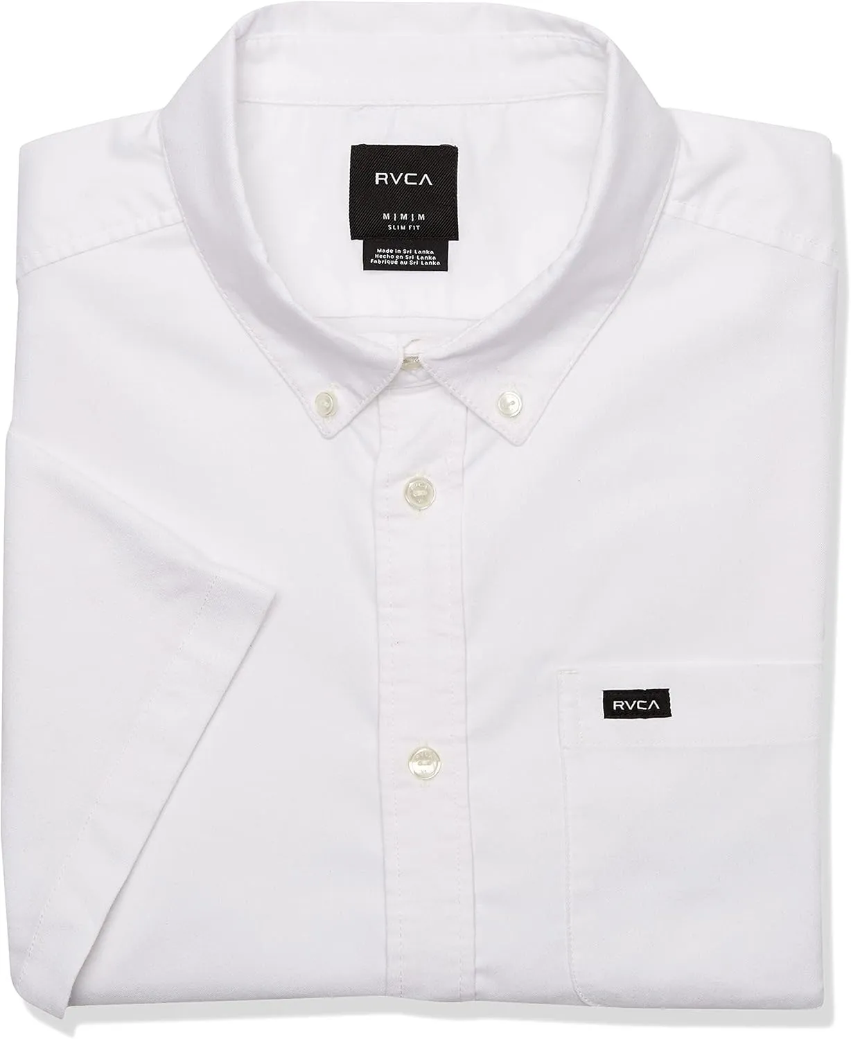 RVCA Men's Short Sleeve Button Down Oxford Shirt