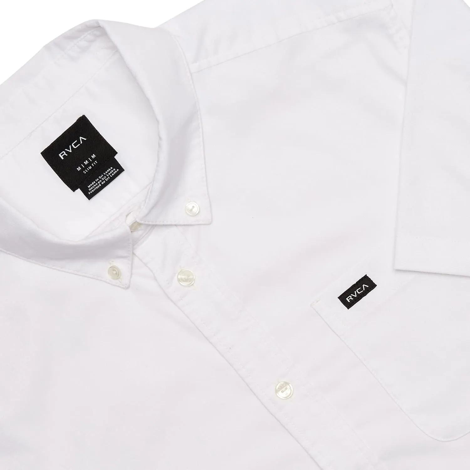 RVCA Men's Short Sleeve Button Down Oxford Shirt