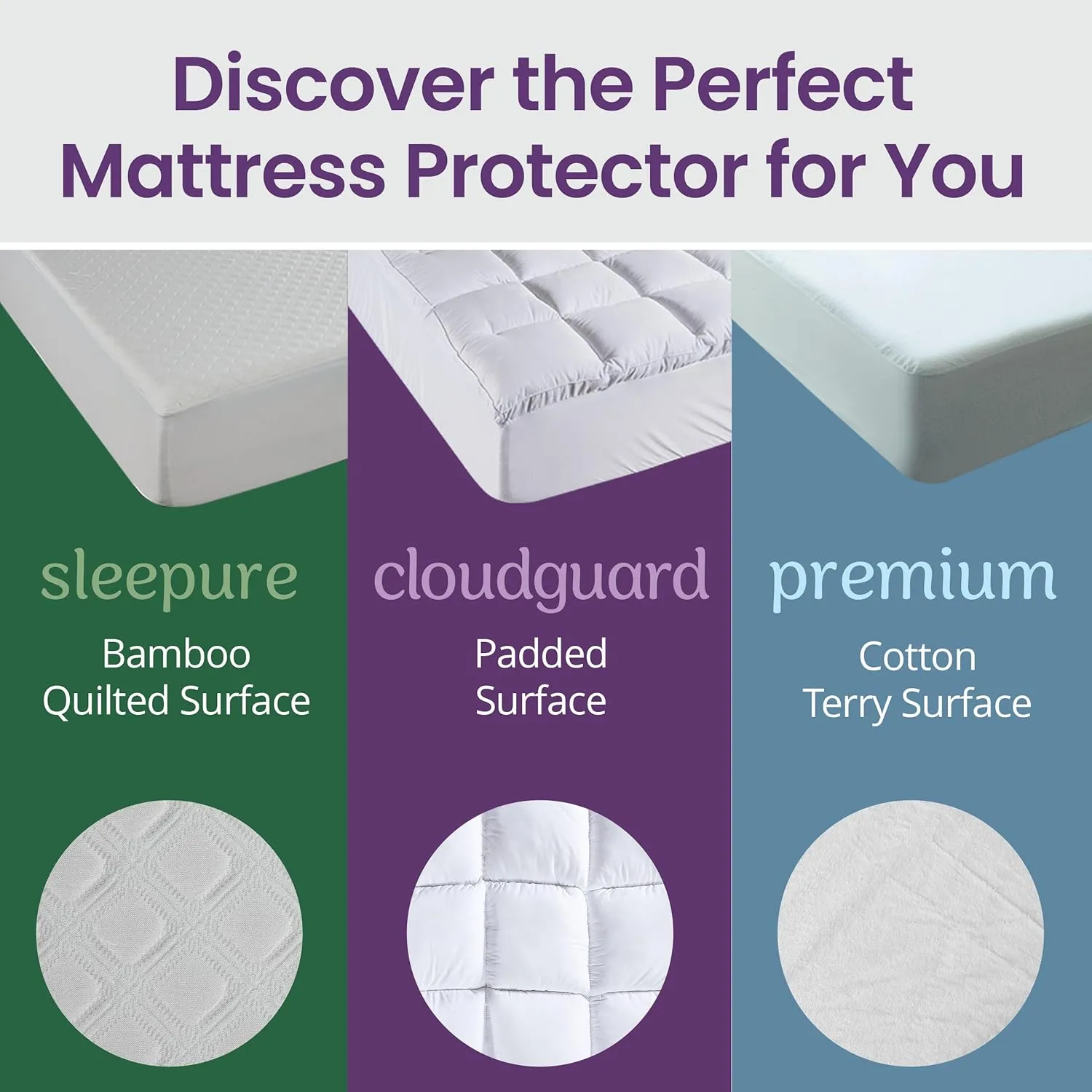 SafeRest Waterproof California King Size Mattress Protector - Fitted with Stretchable Pockets - Machine Washable Cotton Mattress Cover for Bed