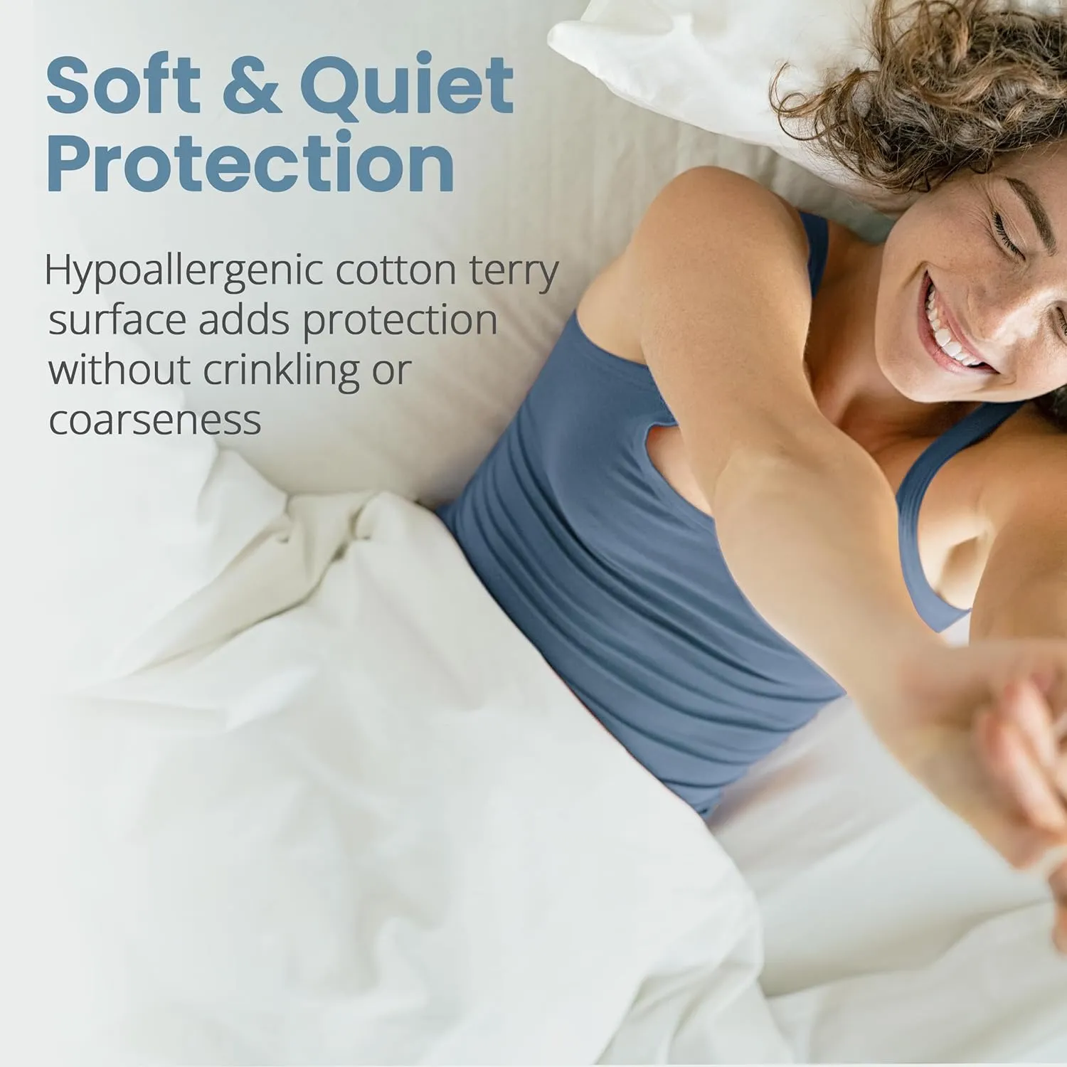 SafeRest Waterproof California King Size Mattress Protector - Fitted with Stretchable Pockets - Machine Washable Cotton Mattress Cover for Bed