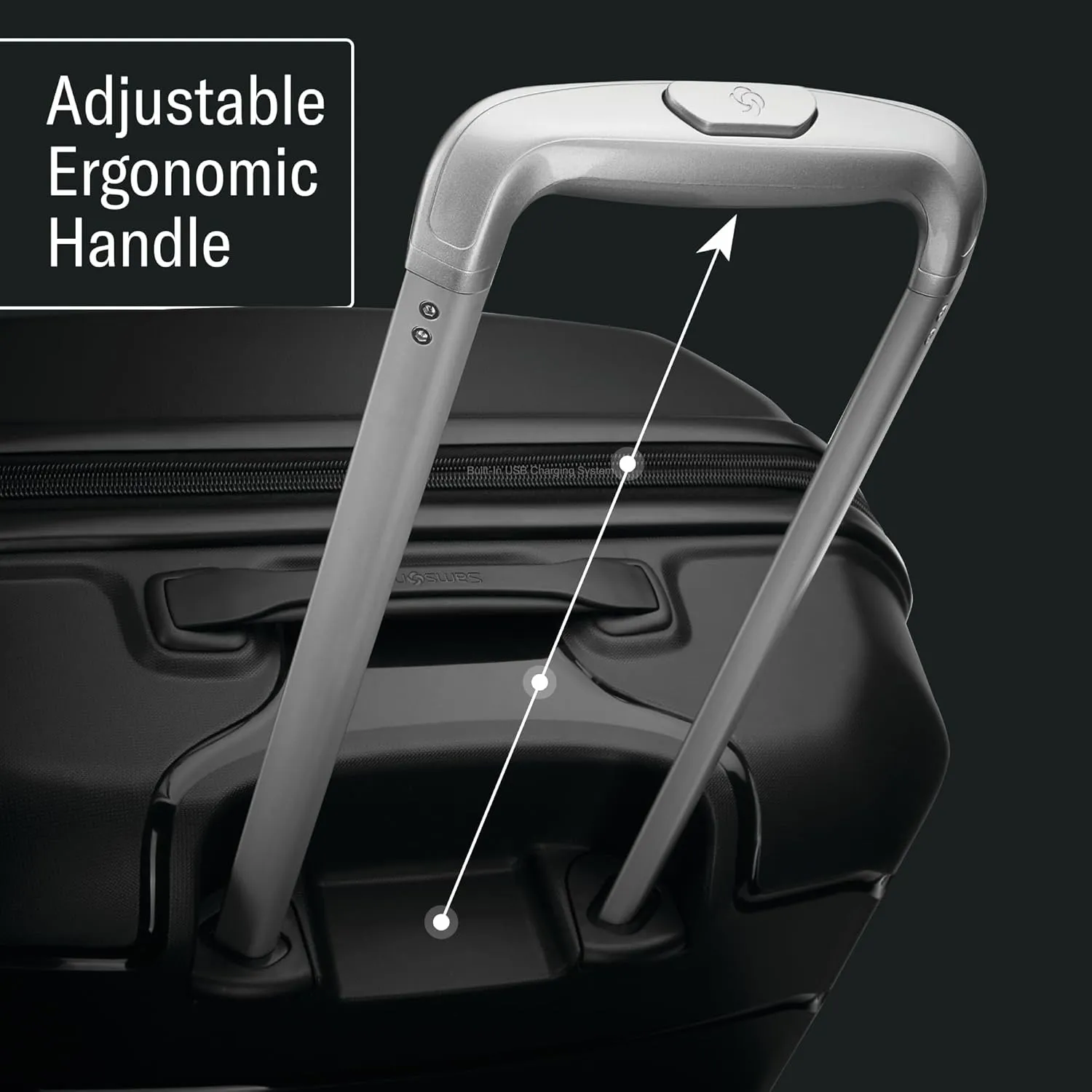 Samsonite Freeform 24-Inch Medium Luggage with Dual 360° Spinner Wheels - Checked Suitcase - TSA Lock, Airline-Approved - Lightweight Durable Polypropylene Expandable Hardshell - White/Grey