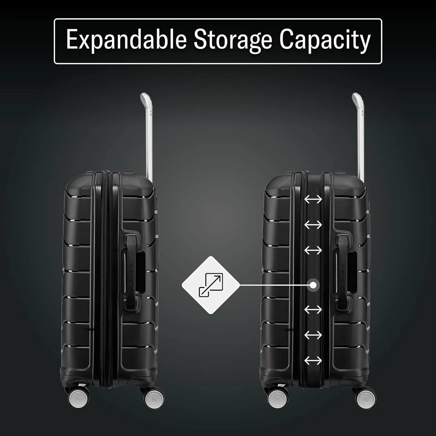 Samsonite Freeform 24-Inch Medium Luggage with Dual 360° Spinner Wheels - Checked Suitcase - TSA Lock, Airline-Approved - Lightweight Durable Polypropylene Expandable Hardshell - White/Grey