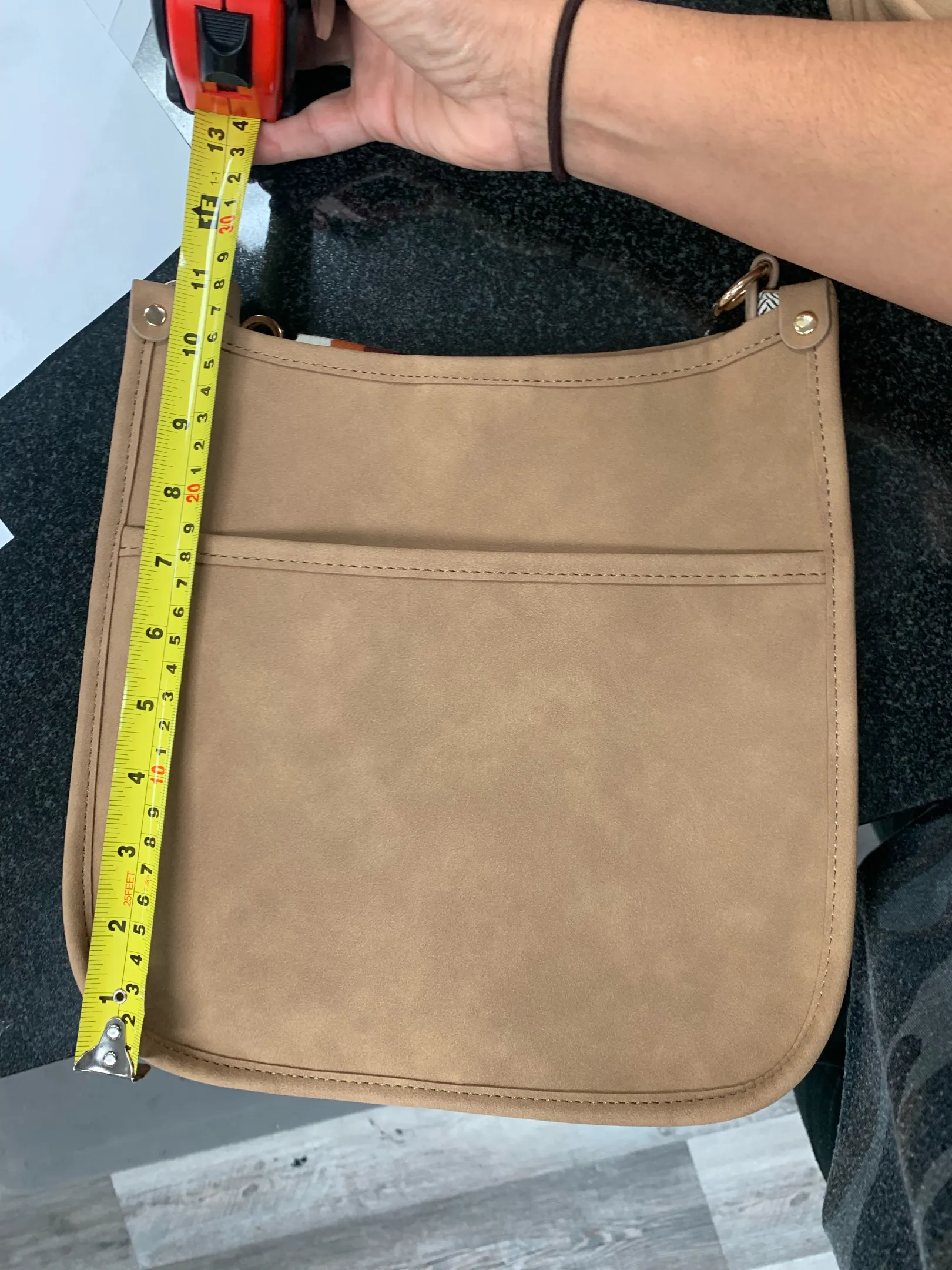 Sand Sueded Vegan Leather Messenger w/ Choice of Strap