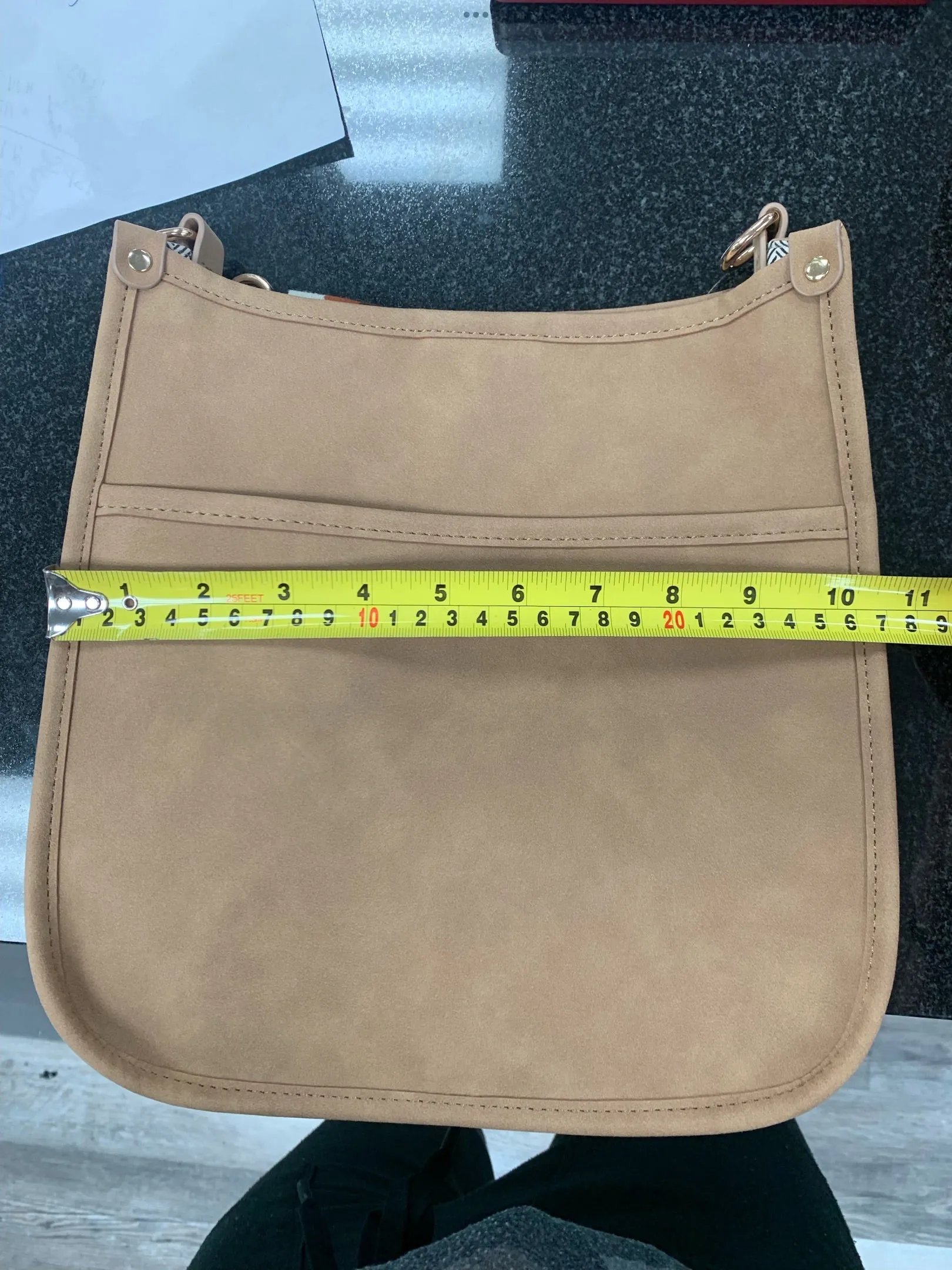 Sand Sueded Vegan Leather Messenger w/ Choice of Strap