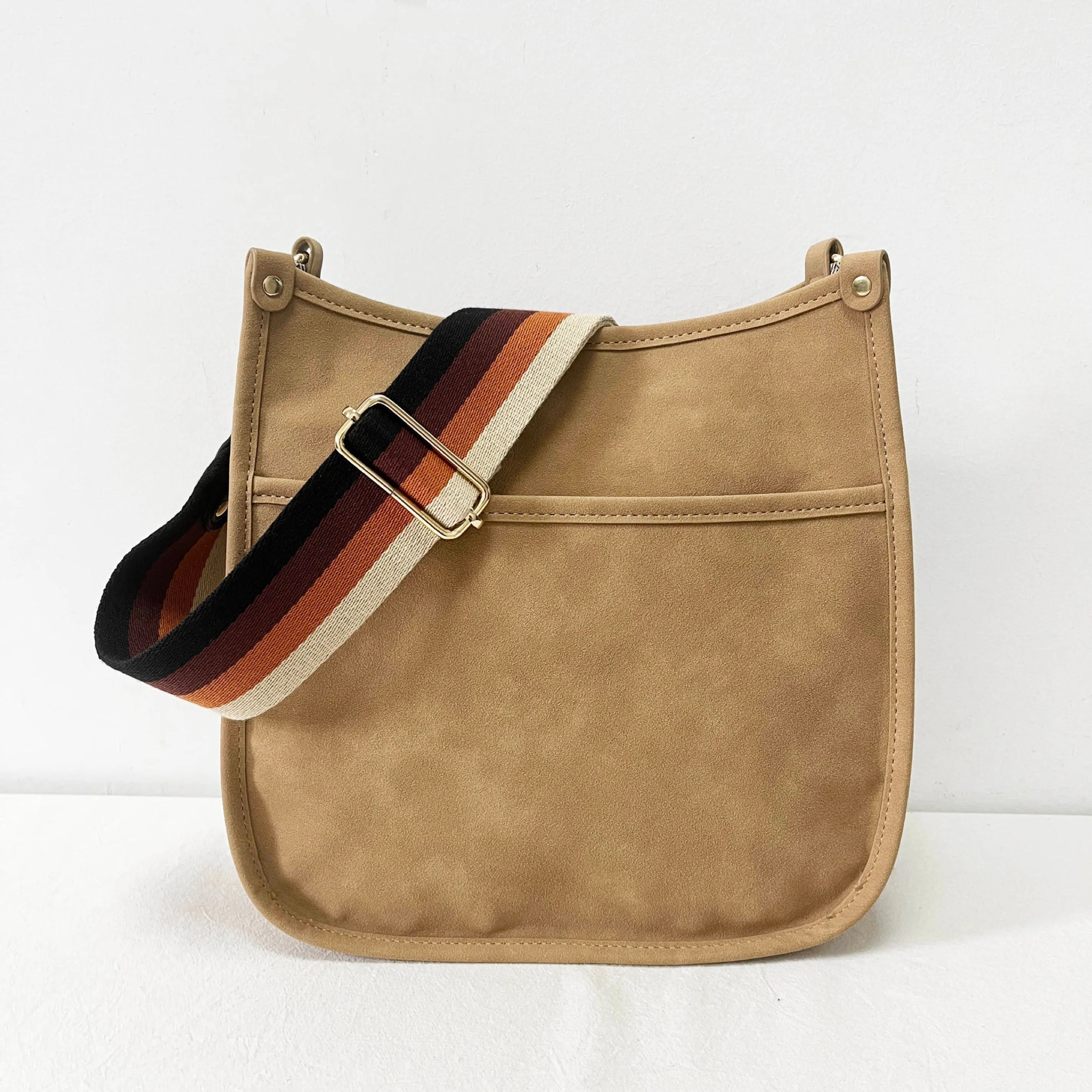 Sand Sueded Vegan Leather Messenger w/ Choice of Strap