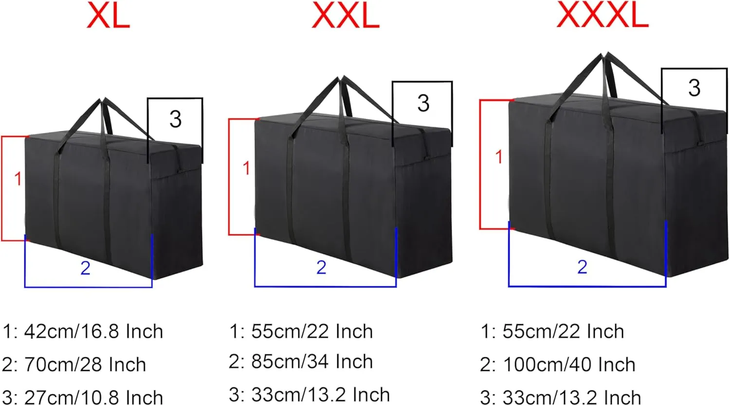 SANSAM Extra Large Heavy Duty Moving Bag,Waterproof Duffle Bag with Zippers,Oxford Cloth Storage Tote Bags for Travelling,College Dorm, Space Saving