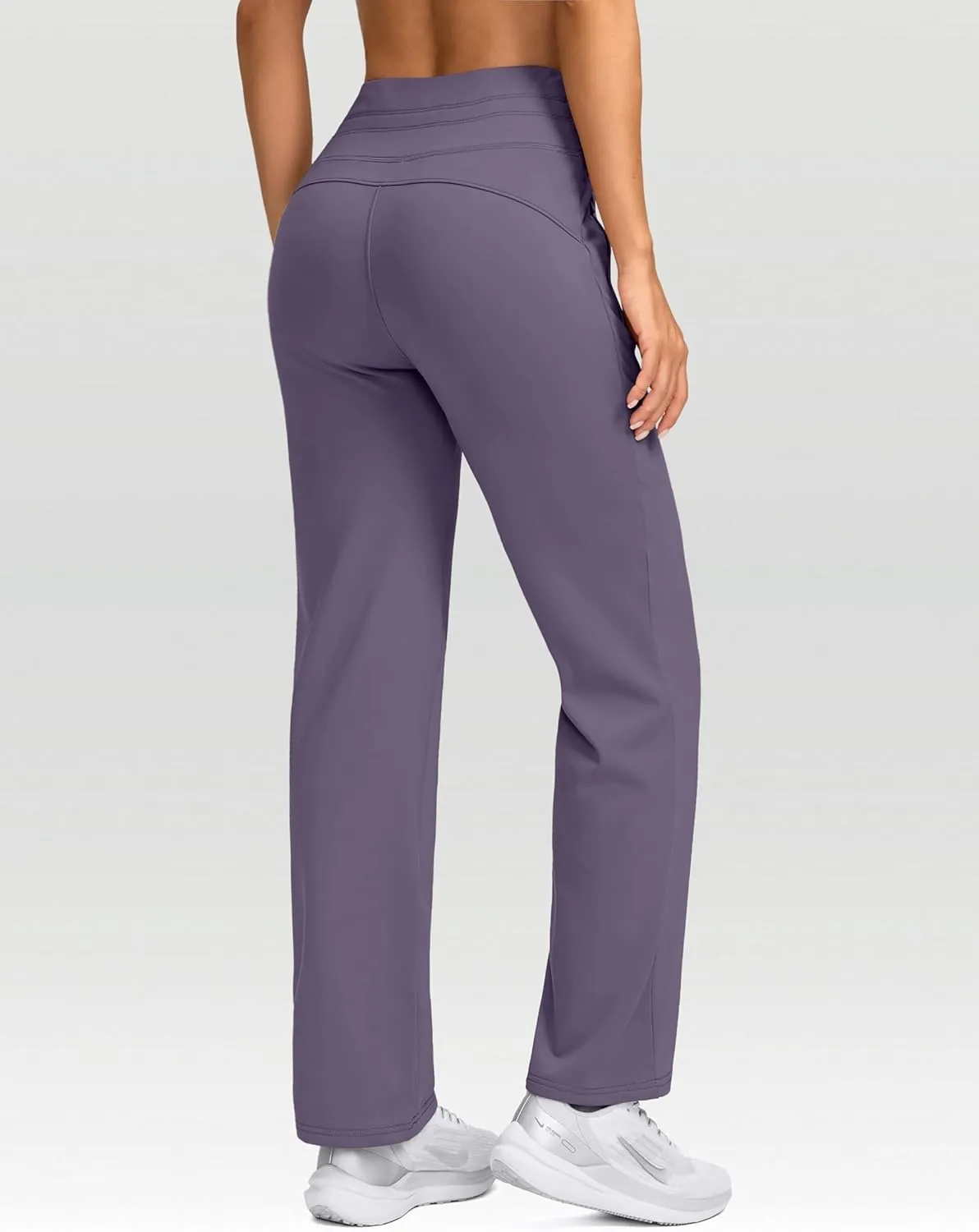SANTINY Women's Fleece Lined Pants 29" Winter Warm Sweatpants Water Resistant Snow Ski Hiking Pants with Zipper Pockets