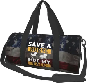 Save A Horse Ride My Face Duffel Bag Gym Bag Travel Sports Tote Large Foldable Beach Swim Yoga6
