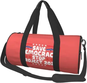 Save Democracy Stop Project 2025 Duffel Bag Gym Bag Travel Sports Tote Large Foldable Beach Swim Yoga0