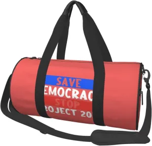 Save Democracy Stop Project 2025 Duffel Bag Gym Bag Travel Sports Tote Large Foldable Beach Swim Yoga4