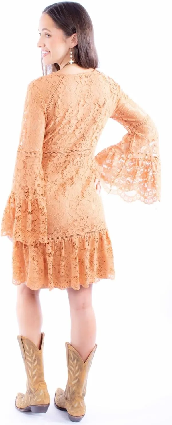 Scully Ivory Long Sleeve Womens Lace Dress HC557