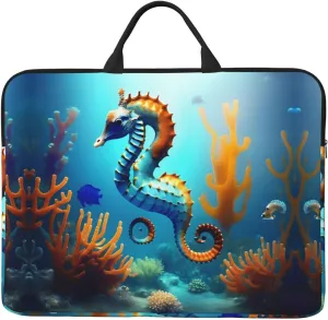 Seabed coral seahorse 14in Laptop Case Sleeve Bag - Carrying Business Travels, Office â€“ Features Shoulder Messenger, Briefcase