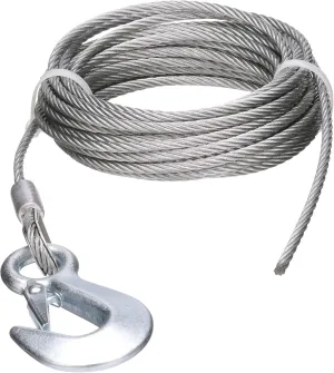Seachoice Steel Winch Cable w/Safety Hook, 3/16 in. X 25 Ft., 4,000-Lb. Tensile Strength