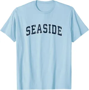 Seaside California CA Vintage Sports Design Navy Design T-Shirt