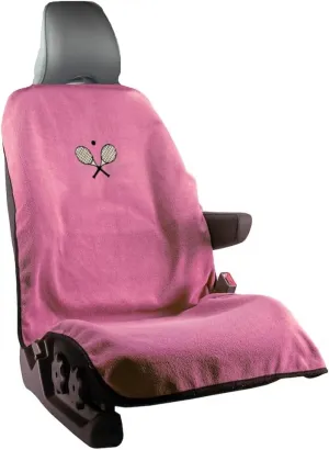 Seat Armour Tennis Racquet Pink Seat Towel/Cover – Soft, Absorbent & Machine Washable – Multipurpose Car Seat Protector for Active Lifestyles