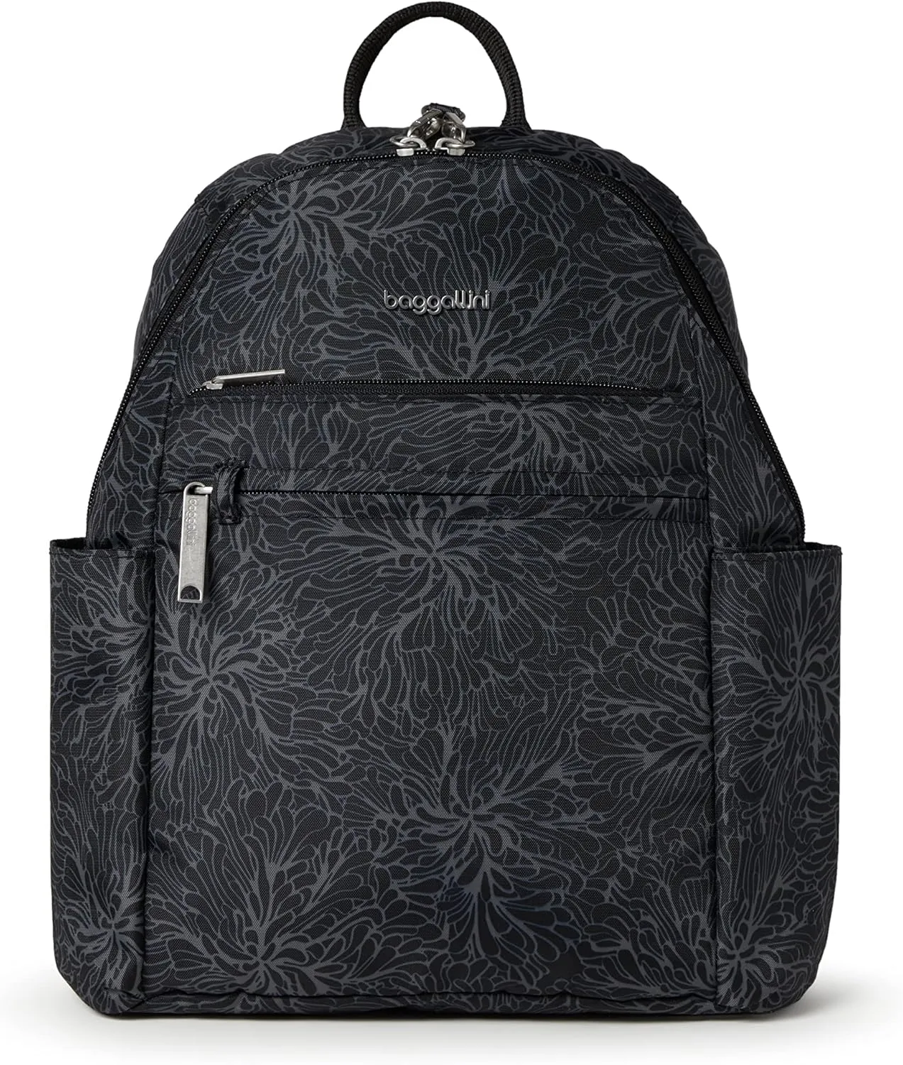 Securtex® Anti-theft Vacation Travel Backpack 10x13" Slash-Resistant Nylon Daypack w/RFID, Midnight Blossom