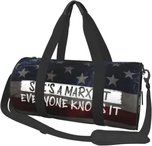 She'S A Marxist. Everyone Knows It Duffel Bag Gym Bag Travel Sports Tote Large Foldable Beach Swim Yoga4