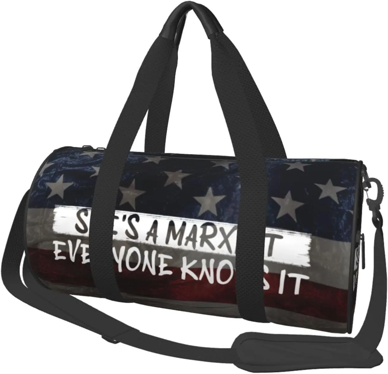 She'S A Marxist. Everyone Knows It Duffel Bag Gym Bag Travel Sports Tote Large Foldable Beach Swim Yoga4