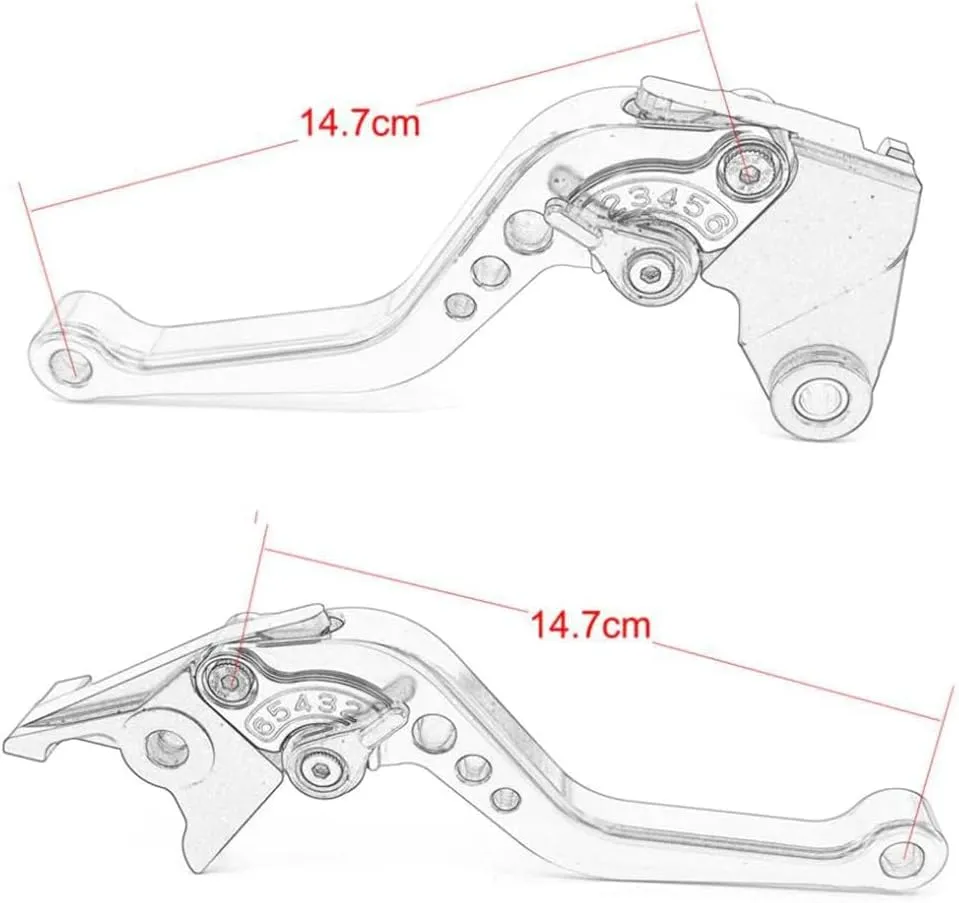 Short Brake Clutch Lever Set Compatible with CFMOTO Ibex 450 Ibex 800/ E/T/S, CNC Aluminum Alloy Made (Blue)