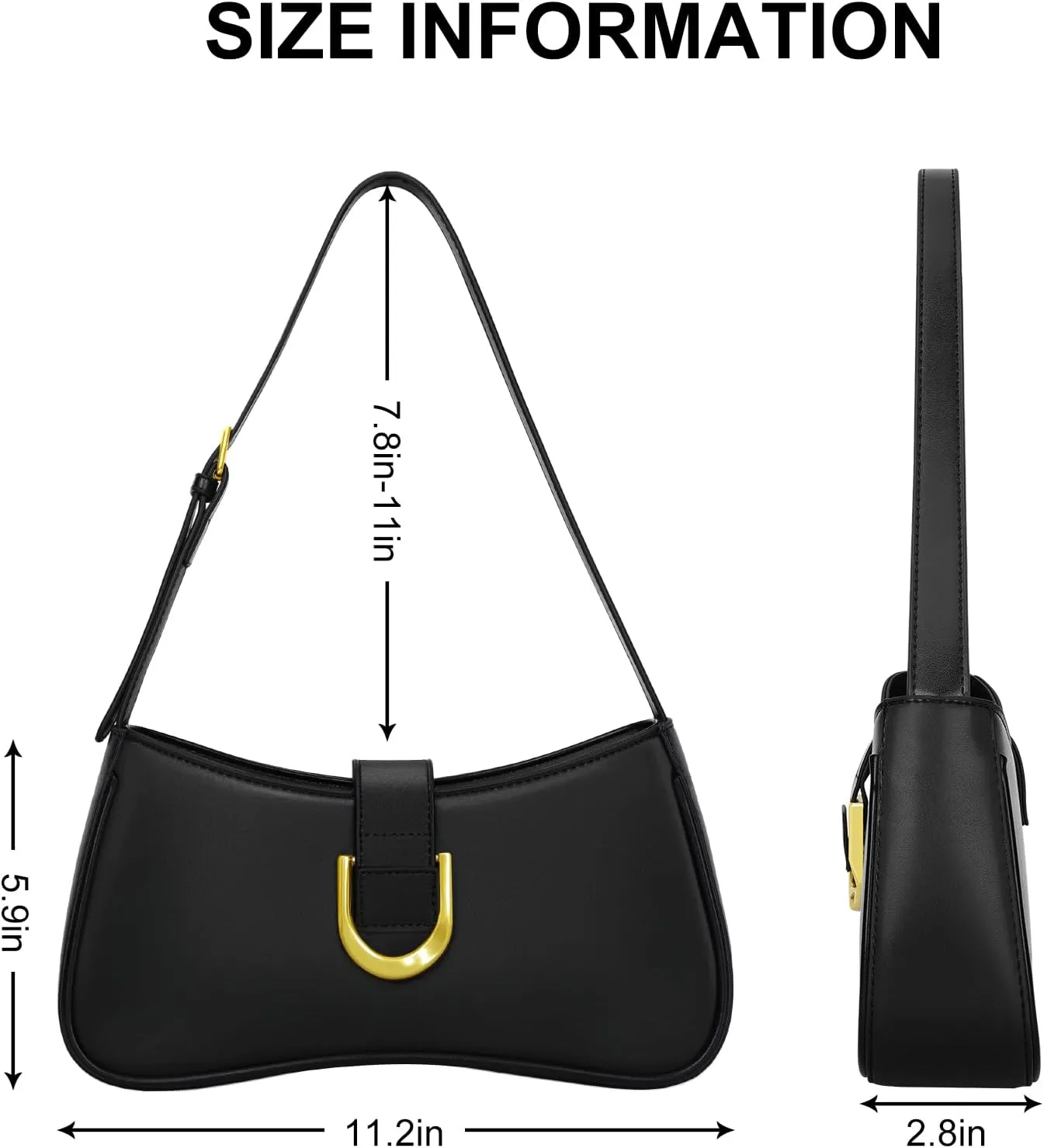 Shoulder Bag for Women Y2K Trendy Underarm Purse， Vegan Leather Clutch Hobo Handbags