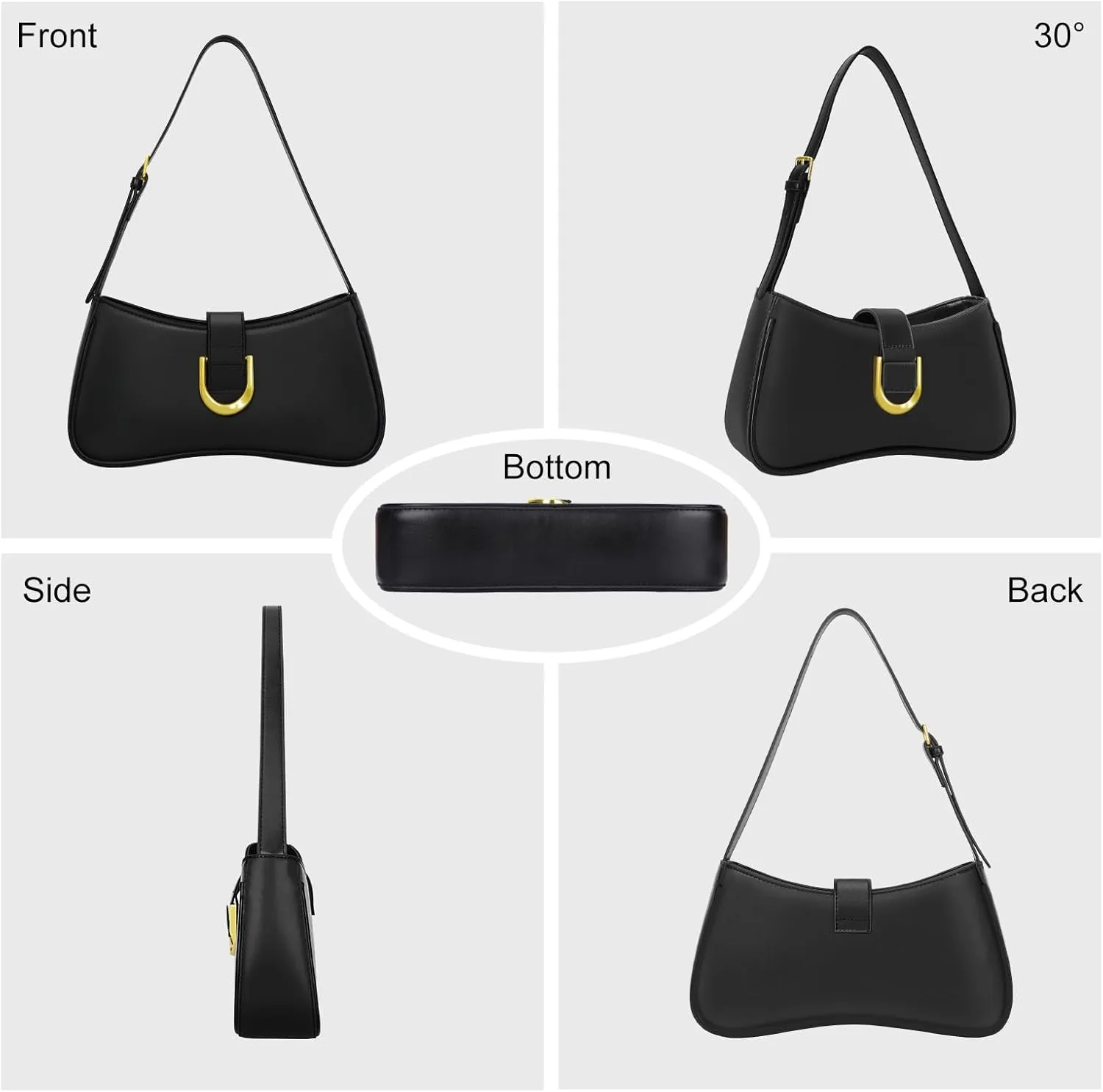 Shoulder Bag for Women Y2K Trendy Underarm Purse， Vegan Leather Clutch Hobo Handbags