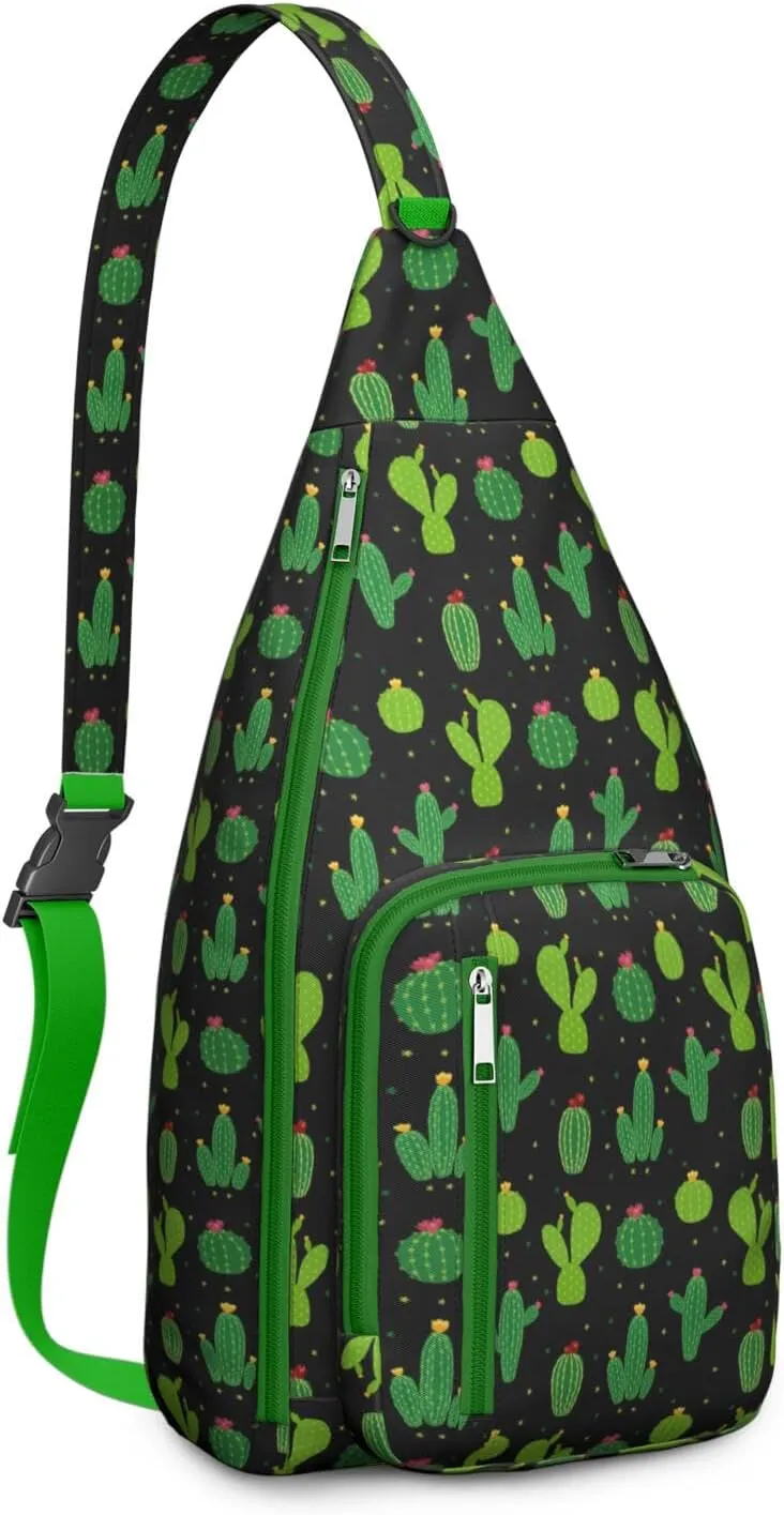 Shoulder Sling Crossbody Casual Chest Bag For Travel Sports Running,Backpack for Men & Women Lightweight Sports BagCrossbody Concealed Carry,Cactus Shoulder Bag Waterproof Chest Bag