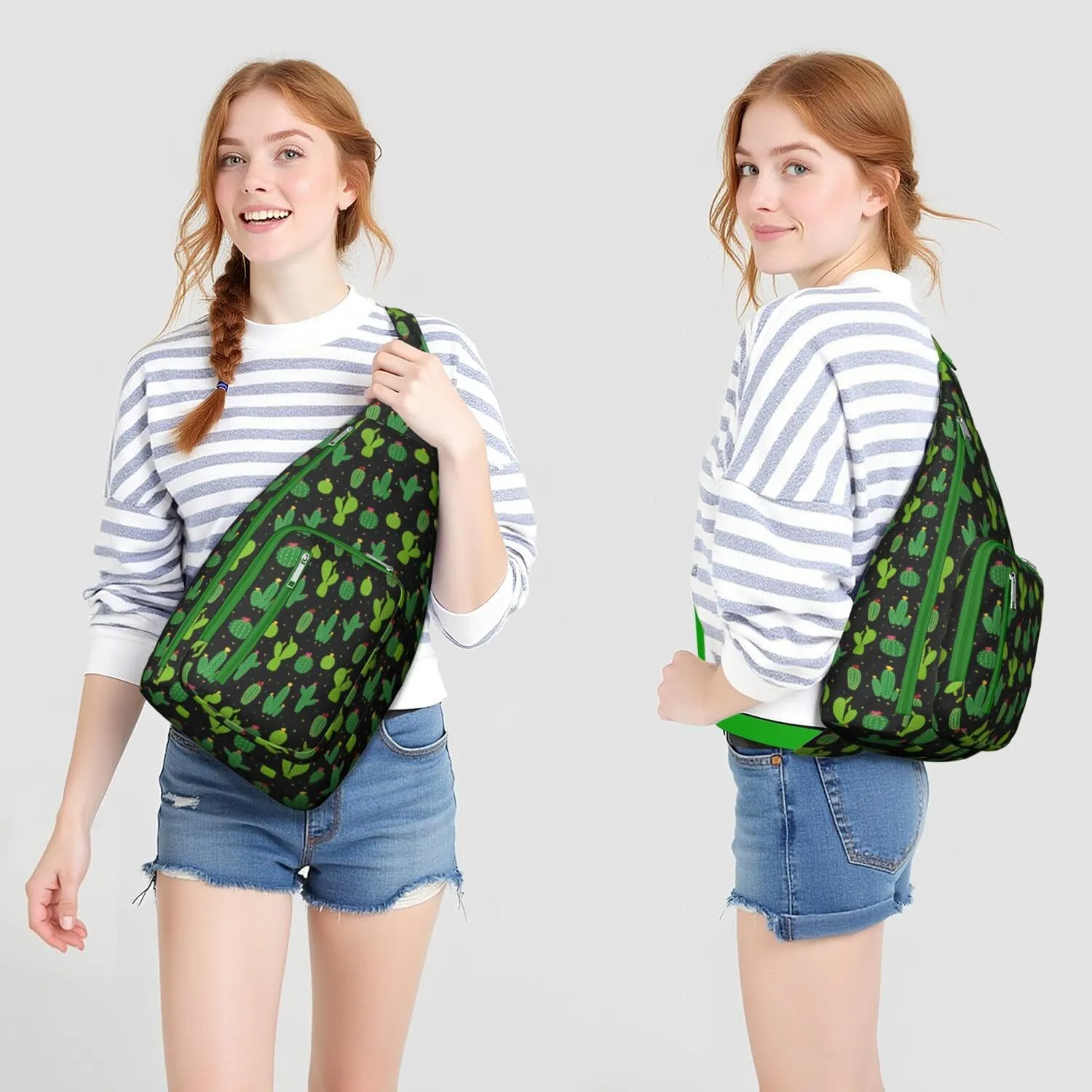 Shoulder Sling Crossbody Casual Chest Bag For Travel Sports Running,Backpack for Men & Women Lightweight Sports BagCrossbody Concealed Carry,Cactus Shoulder Bag Waterproof Chest Bag