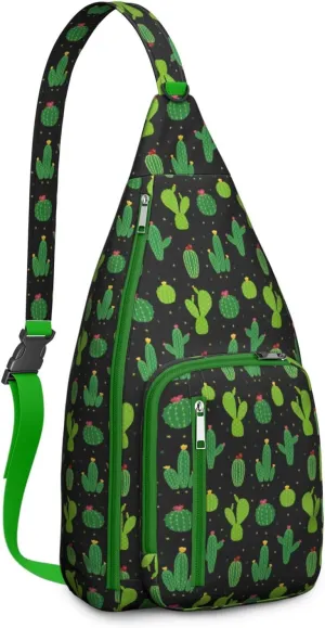 Shoulder Sling Crossbody Casual Chest Bag For Travel Sports Running,Backpack for Men & Women Lightweight Sports BagCrossbody Concealed Carry,Cactus Shoulder Bag Waterproof Chest Bag