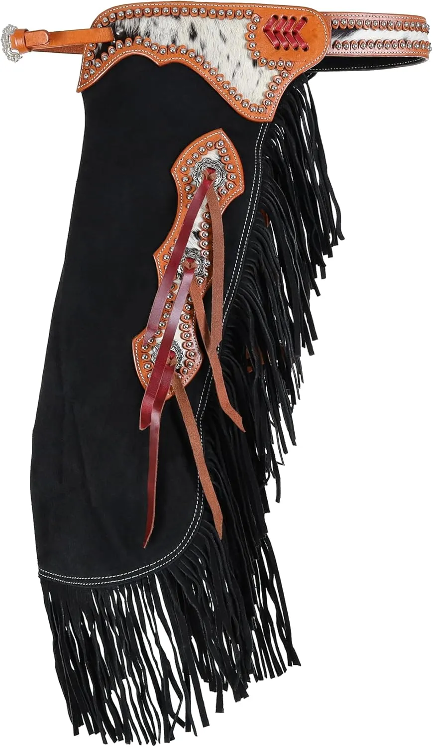 Showman Black Suede Chinks w/Cowhide Accents
