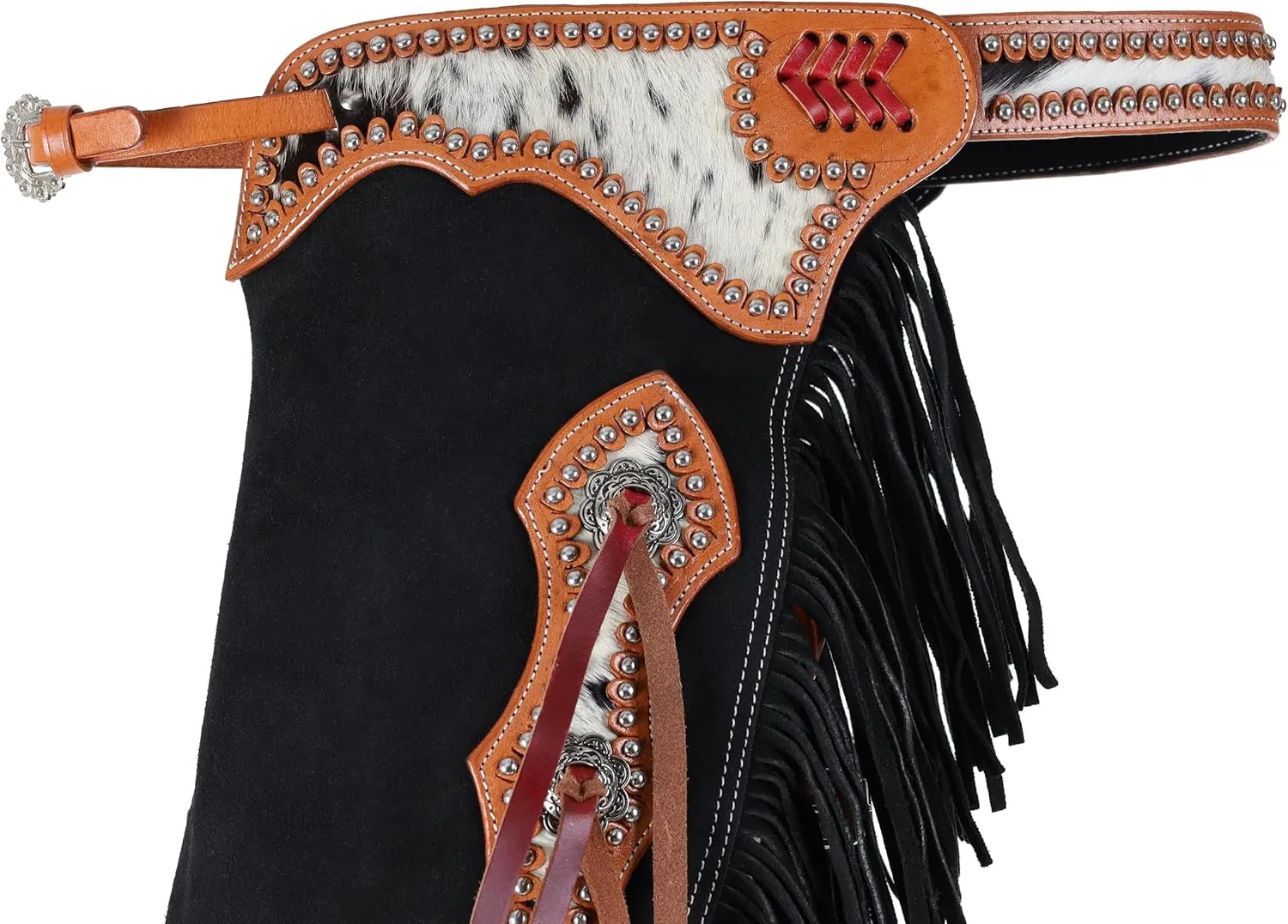 Showman Black Suede Chinks w/Cowhide Accents