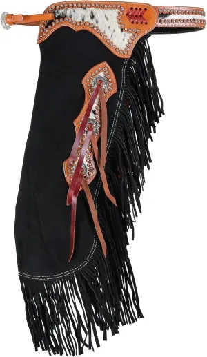 Showman Black Suede Chinks w/Cowhide Accents