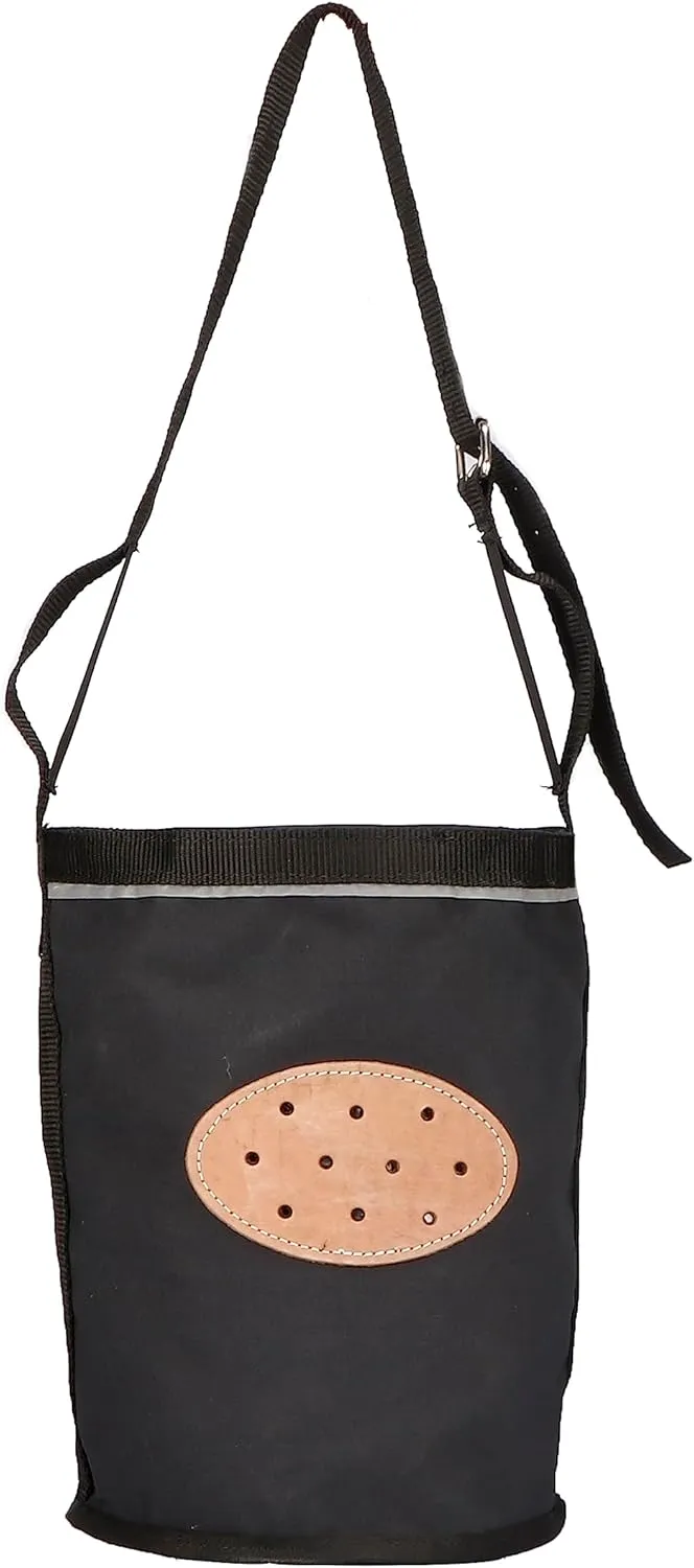 SIE Westride Heavy Duty Leather Vented Canvas Horse Feed Bag (Black)