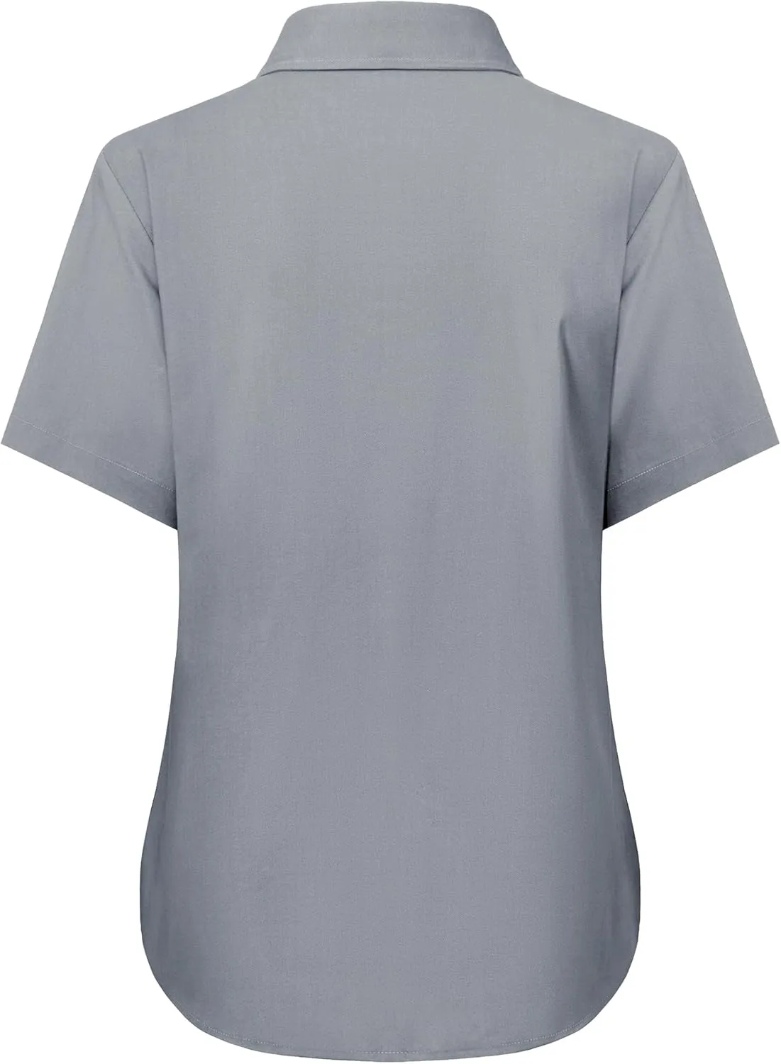 siliteelon Button Down Shirts Women Oxford Shirts Short Sleeve Cotton Wrinkle Free Dress Shirts Work Office Blouse