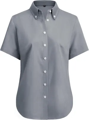 siliteelon Button Down Shirts Women Oxford Shirts Short Sleeve Cotton Wrinkle Free Dress Shirts Work Office Blouse