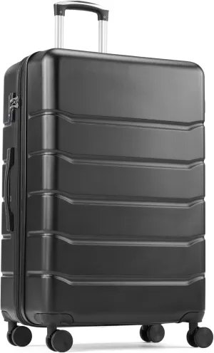 Simple Deluxe 20 Inch Hardside Carry On Luggage, Suitcase with Double Spinner Wheels & TSA Lock, Hard Shell, Expandable Rolling Lightweight, Black