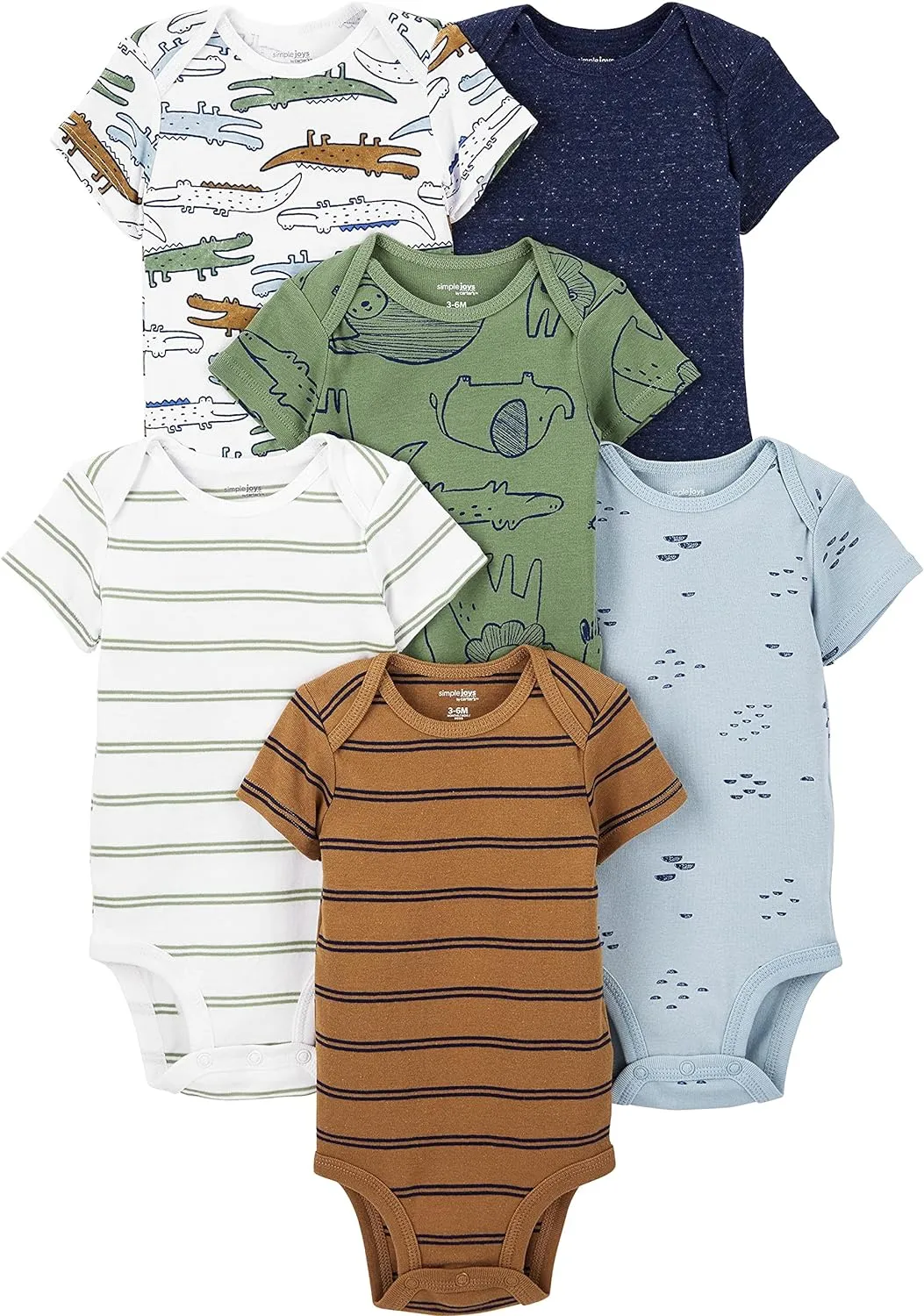 Simple Joys by Carter's Baby Boys' 6-Pack Short-Sleeve Bodysuit