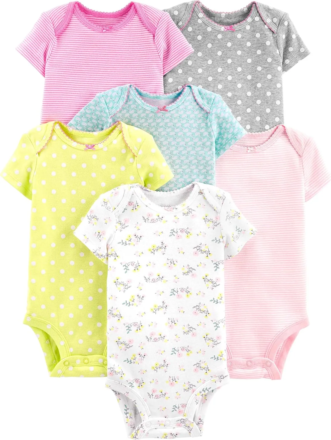 Simple Joys by Carter's Baby Girls' 6-Pack Short-Sleeve Bodysuit