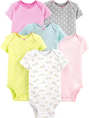 Simple Joys by Carter's Baby Girls' 6-Pack Short-Sleeve Bodysuit