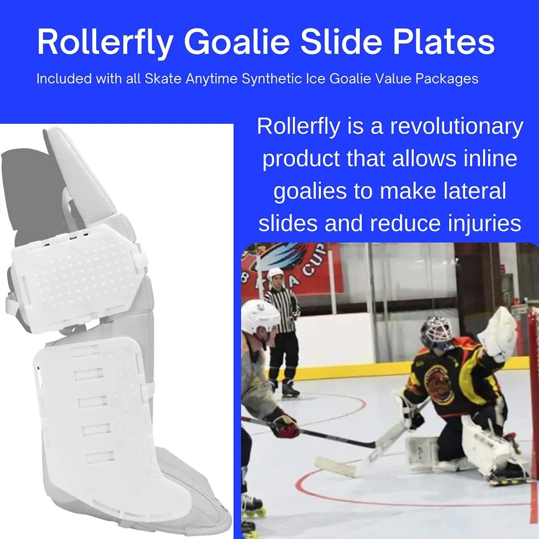 Skate Anytime - Goalie Value Package - Synthetic Ice for Hockey - Skateable Artificial Ice Tiles - Expandable - European Technology