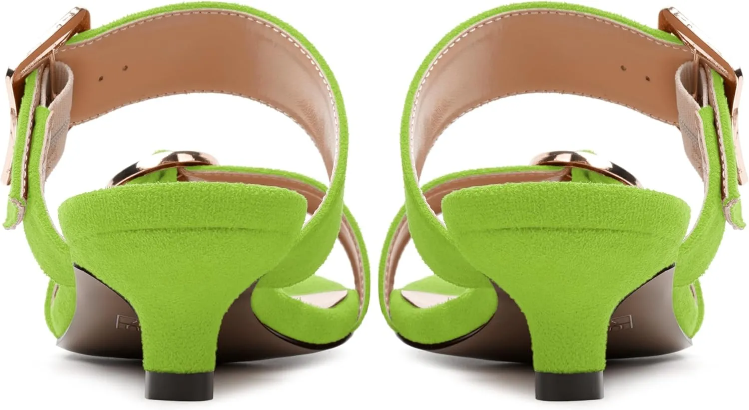 SKYSTERRY Womens Open Toe Evening Buckle Suede Casual Kitten Low Heel Heeled Sandals 1.5 Inch