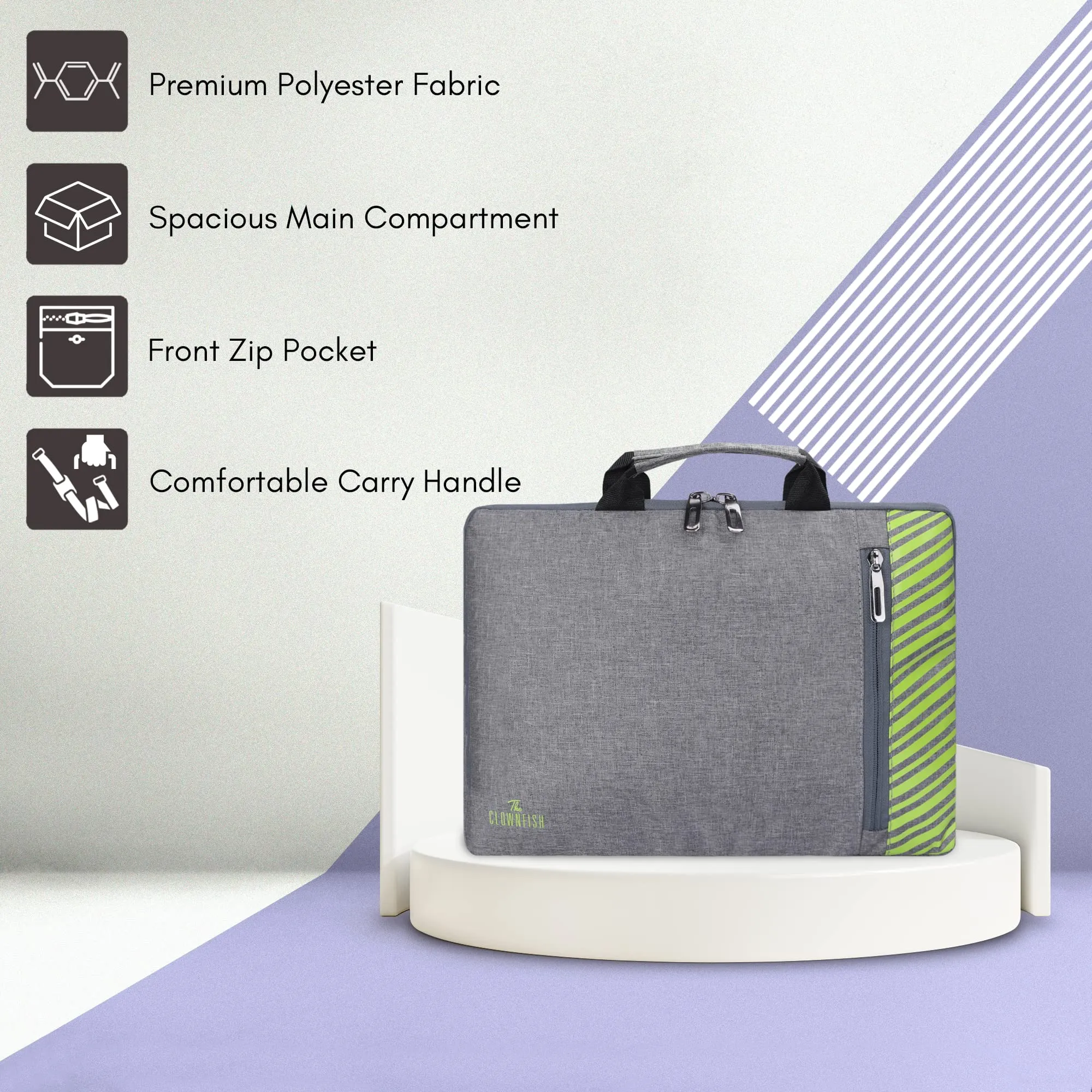 Slim Laptop Sleeve - Compact, Durable Design | Comfortable Carry Handle | 14 inch | Grey