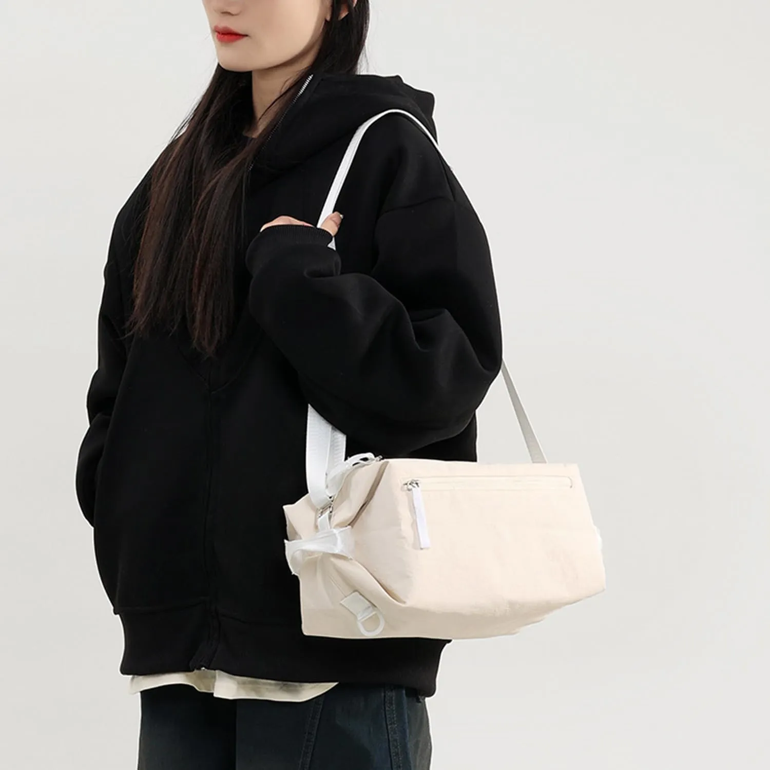 Small Gym Bag for Women Men, Fashionable and Cute Sports Duffel Bag, Waterproof Duffel Crossbody Gym Handbag for Travel Hiking, Khaki, Urban simplicity
