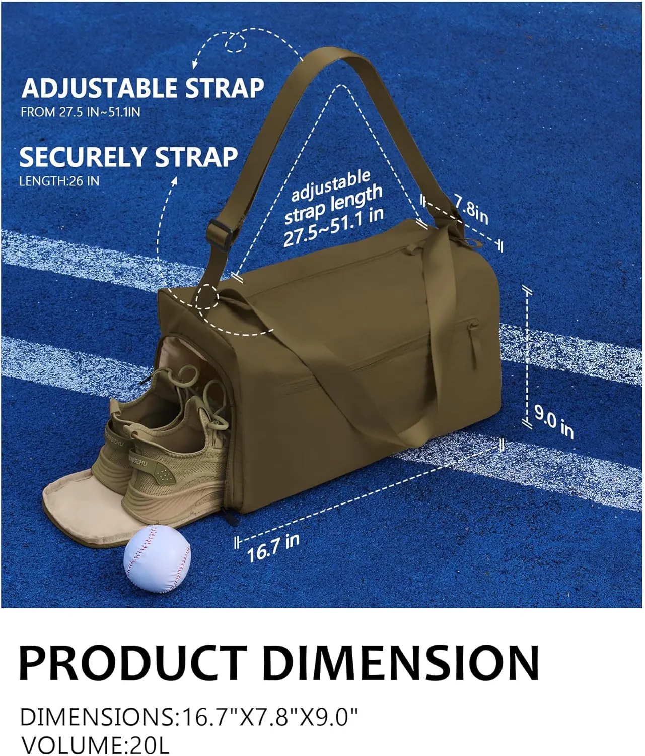 Small Gym Bag for women men, Stylish Compact Sports Bag, Small Duffle Bag Crossbody Bags for women men, Suitable For Gym Work Fitness Travel, 3 in 1 Duffle Bags